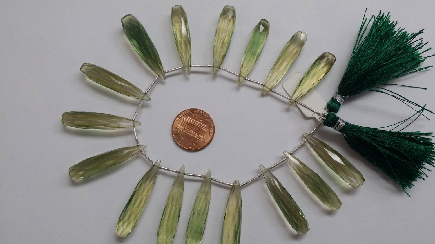 Lemon Green Hydro Quartz Long Drops
