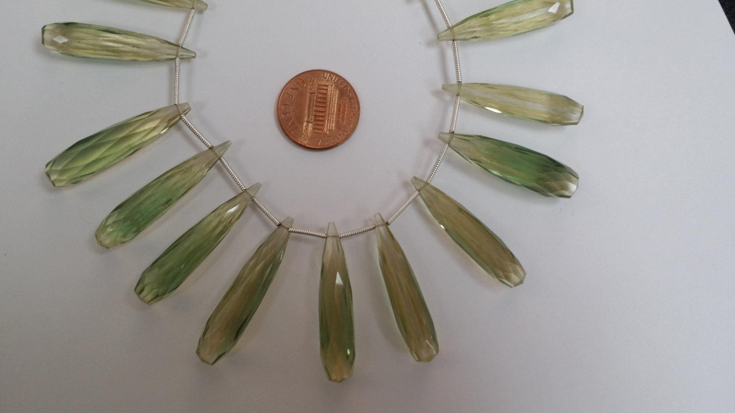 Lemon Green Hydro Quartz Long Drops