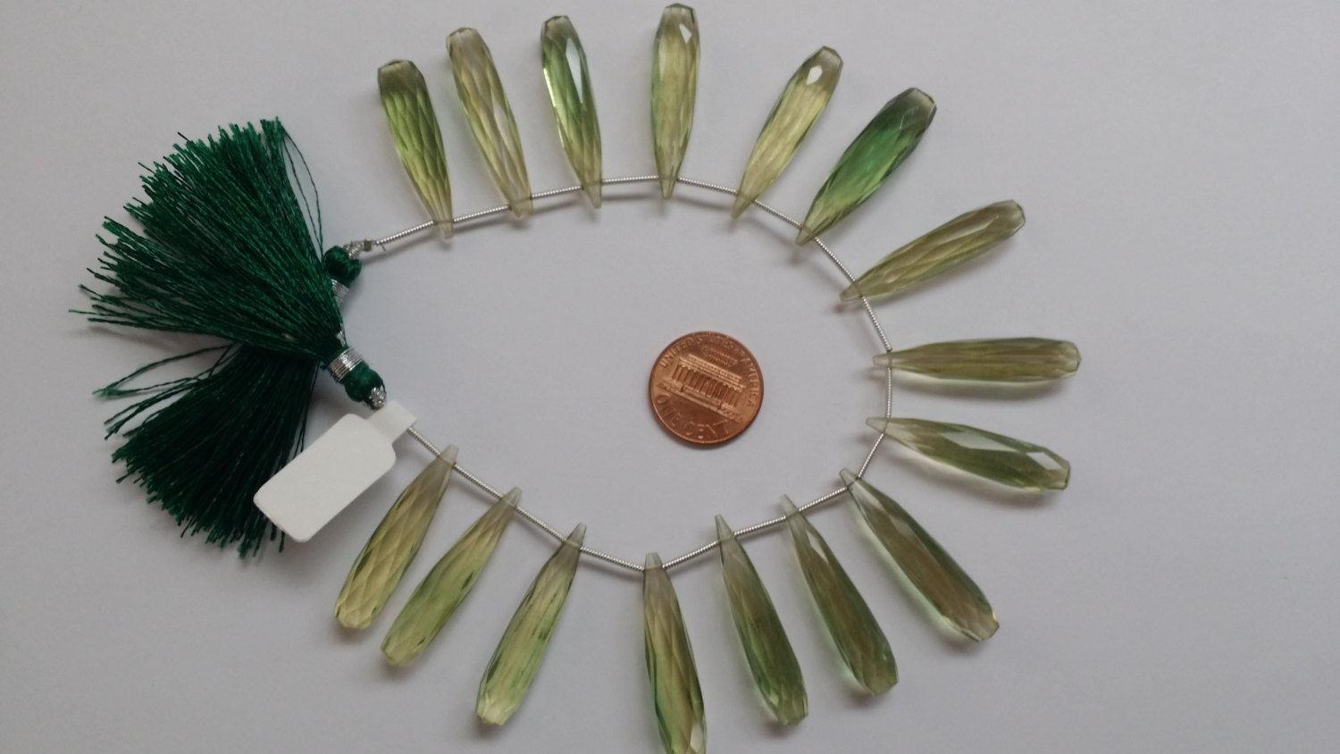 Lemon Green Hydro Quartz Long Drops