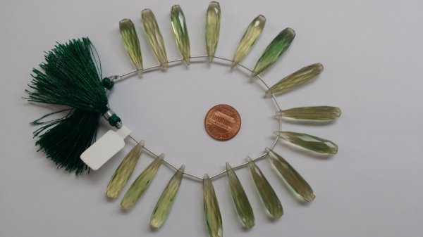 Lemon Green Hydro Quartz Long Drops