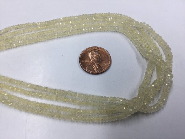 Lemon Sapphire Rondelles Faceted