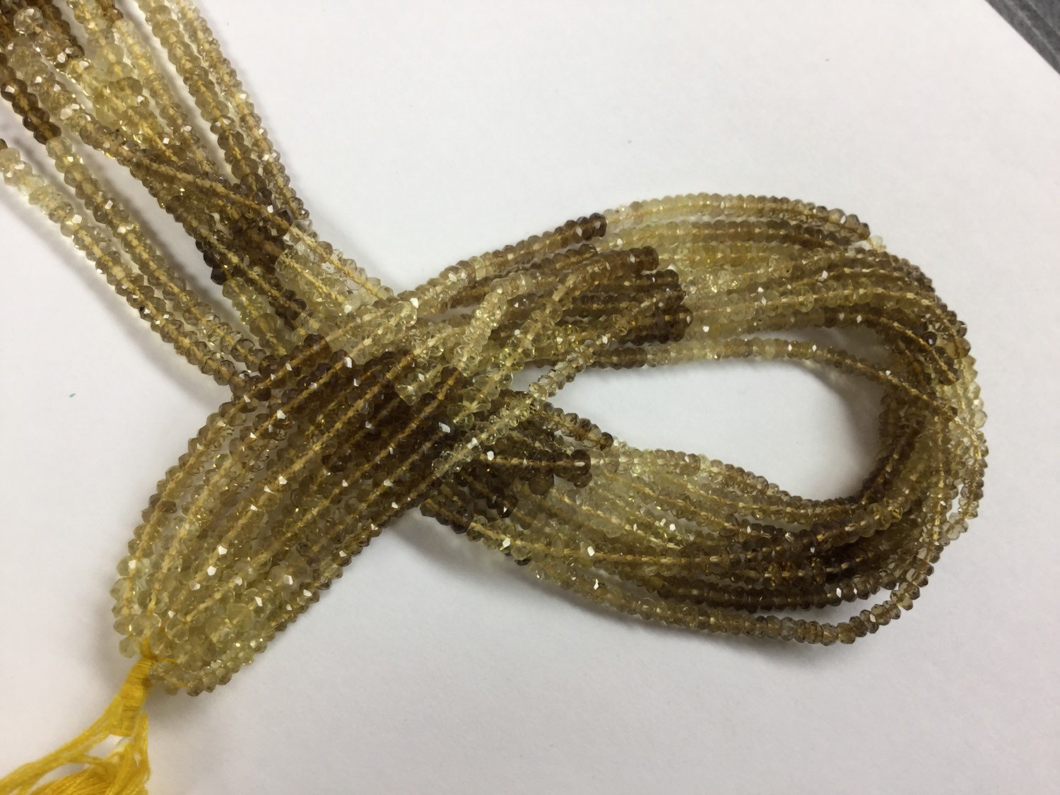 Lemon Whisky Quartz Rondelles Faceted