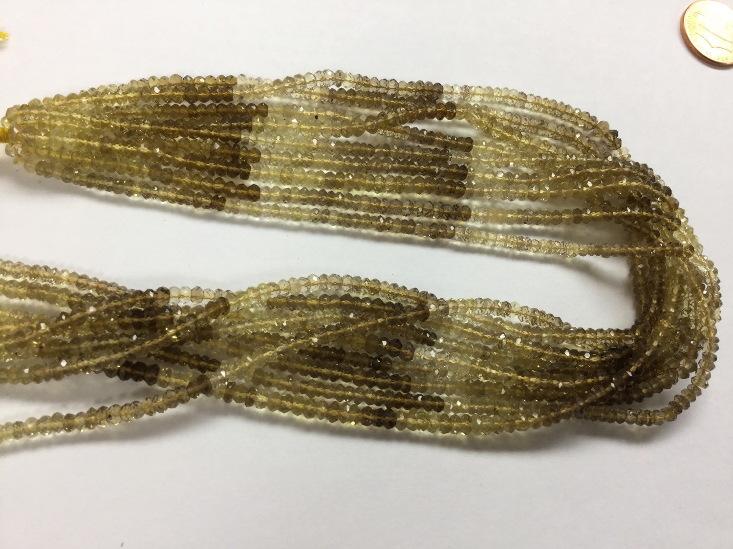 Lemon Whisky Quartz Rondelles Faceted
