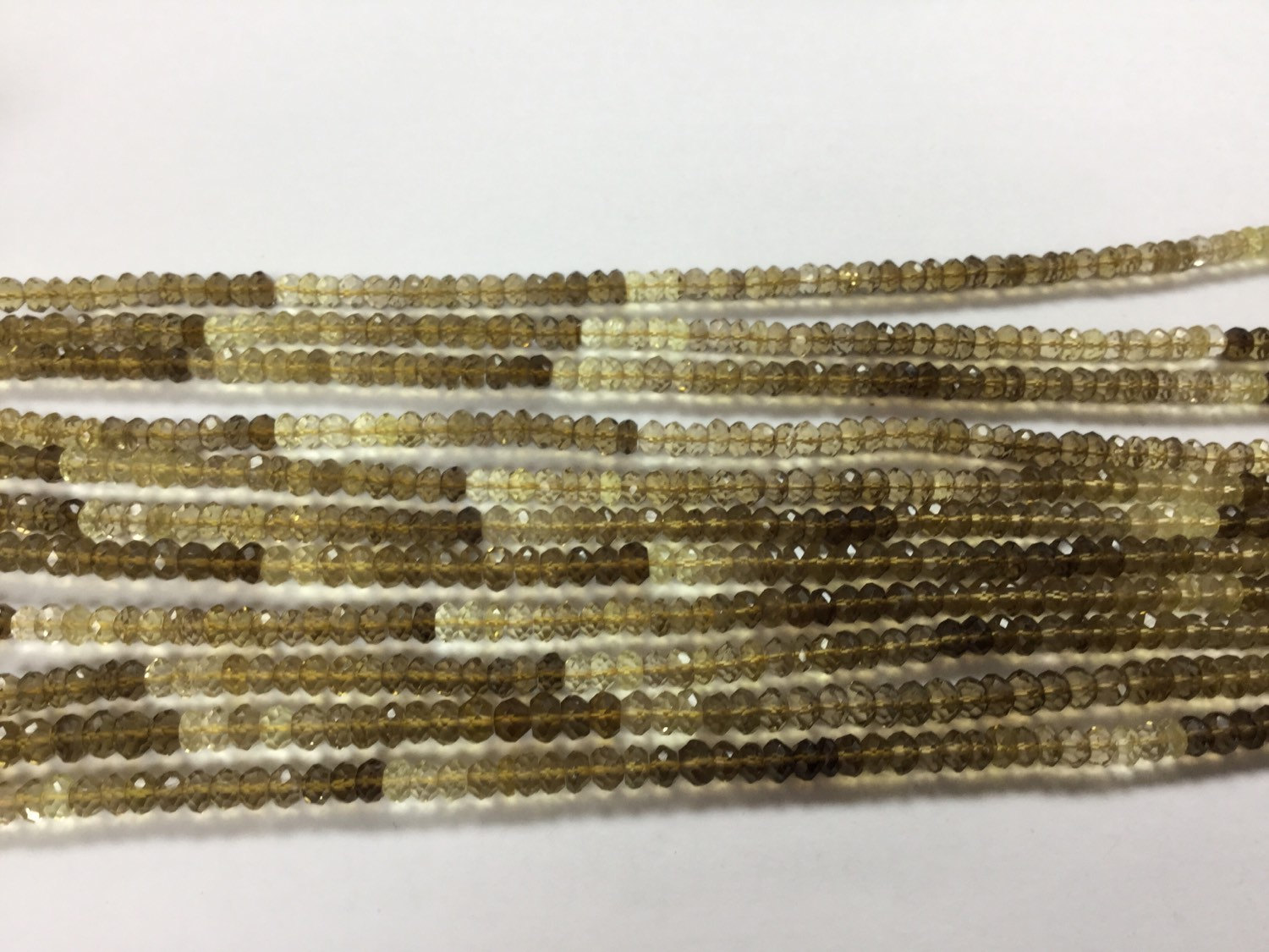 Lemon Whisky Quartz Rondelles Faceted