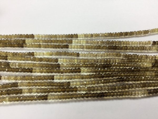 Lemon Whisky Quartz Rondelles Faceted