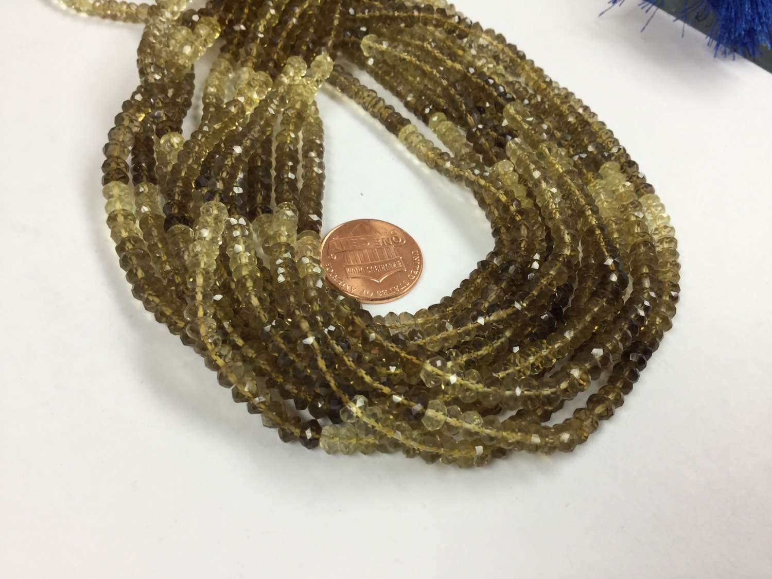 Lemon Whisky Quartz Rondelles Faceted