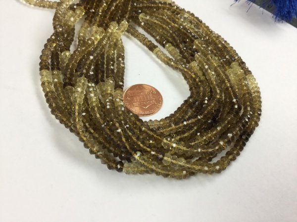 Lemon Whisky Quartz Rondelles Faceted
