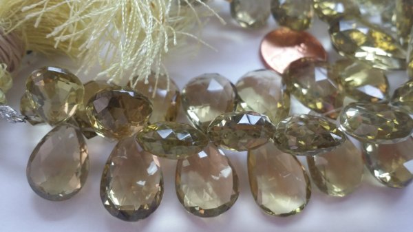Lemon Yellow Quartz Pear Faceted