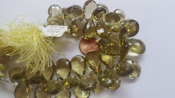 Lemon Yellow Quartz Pear Faceted