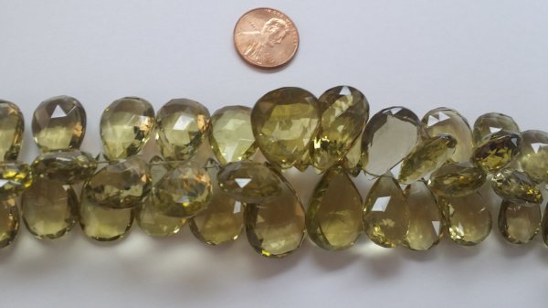Lemon Yellow Quartz Pear Faceted
