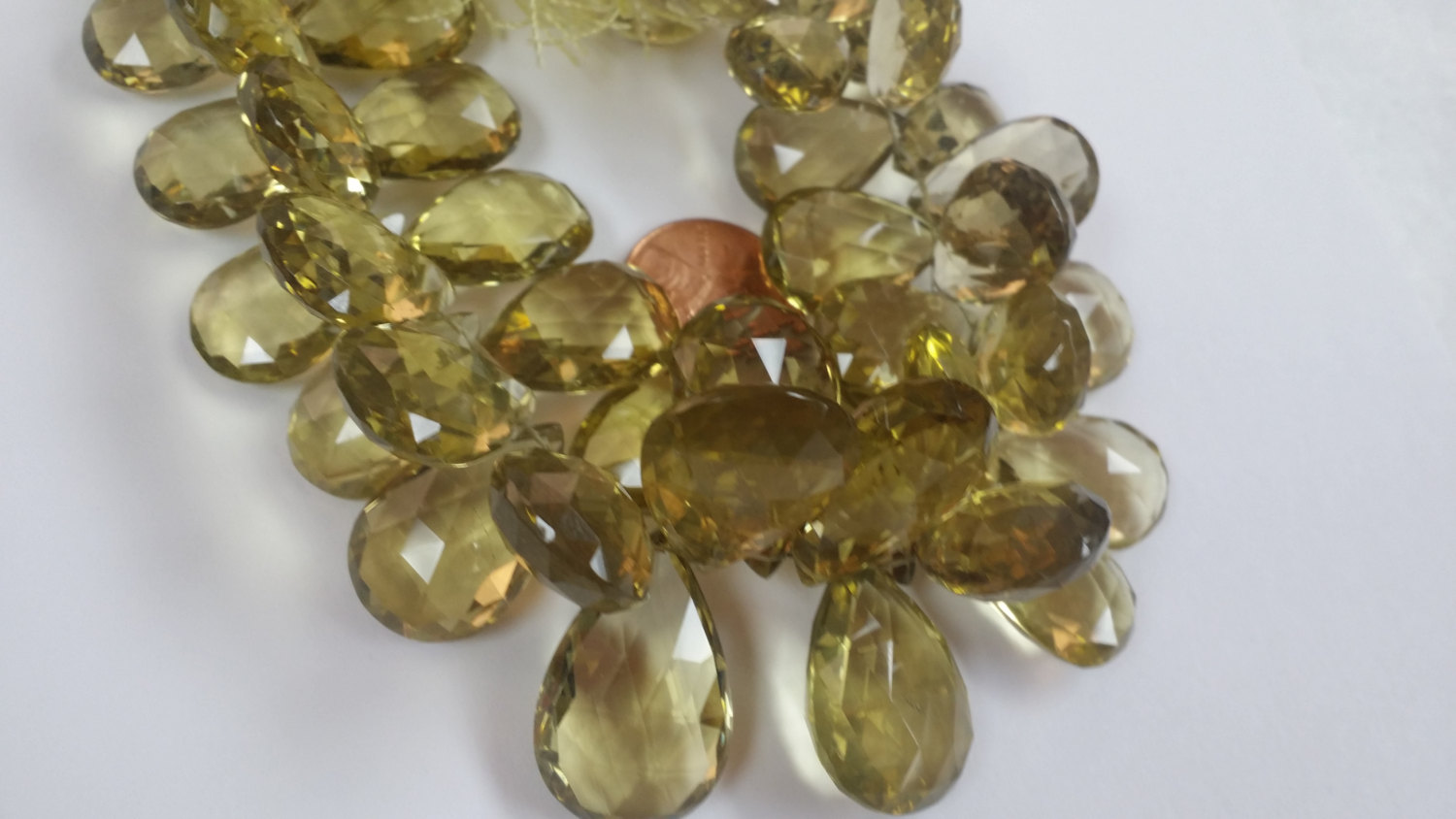Lemon Yellow Quartz Pear Faceted