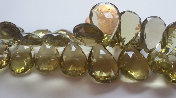 Lemon Yellow Quartz Pear Faceted