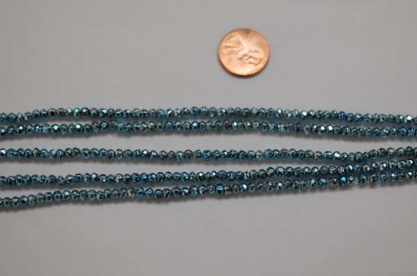 Light Blue Pyrite Rondelle Faceted