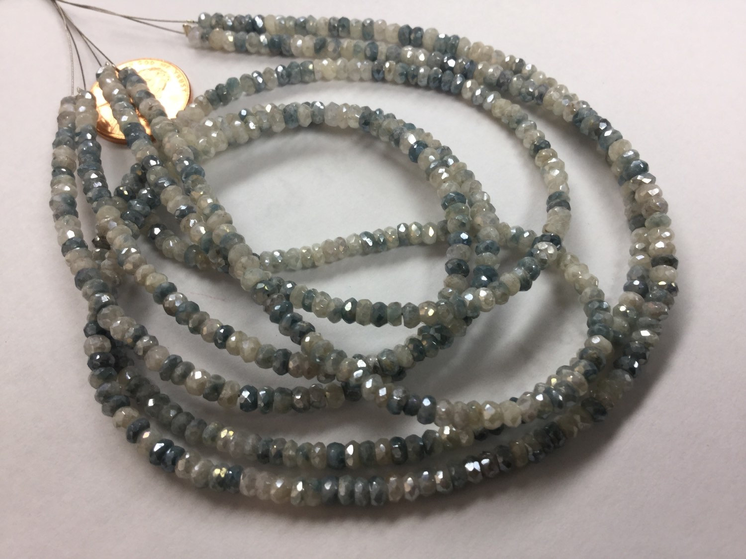 Light Corundum Rondelles Faceted