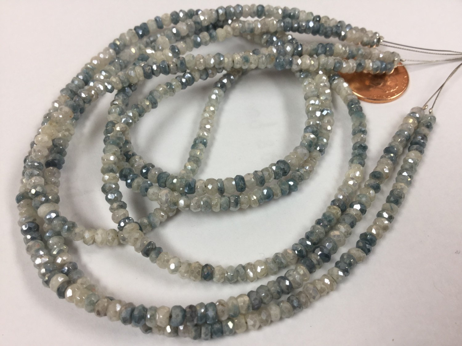 Light Corundum Rondelles Faceted