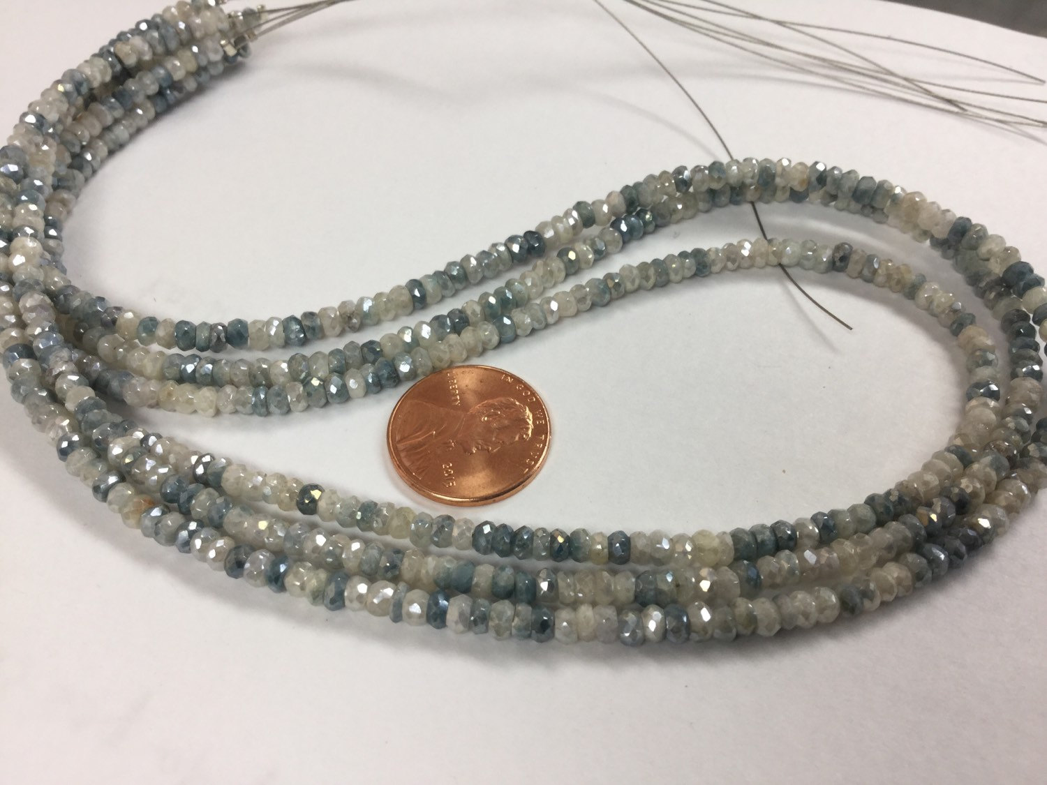 Light Corundum Rondelles Faceted