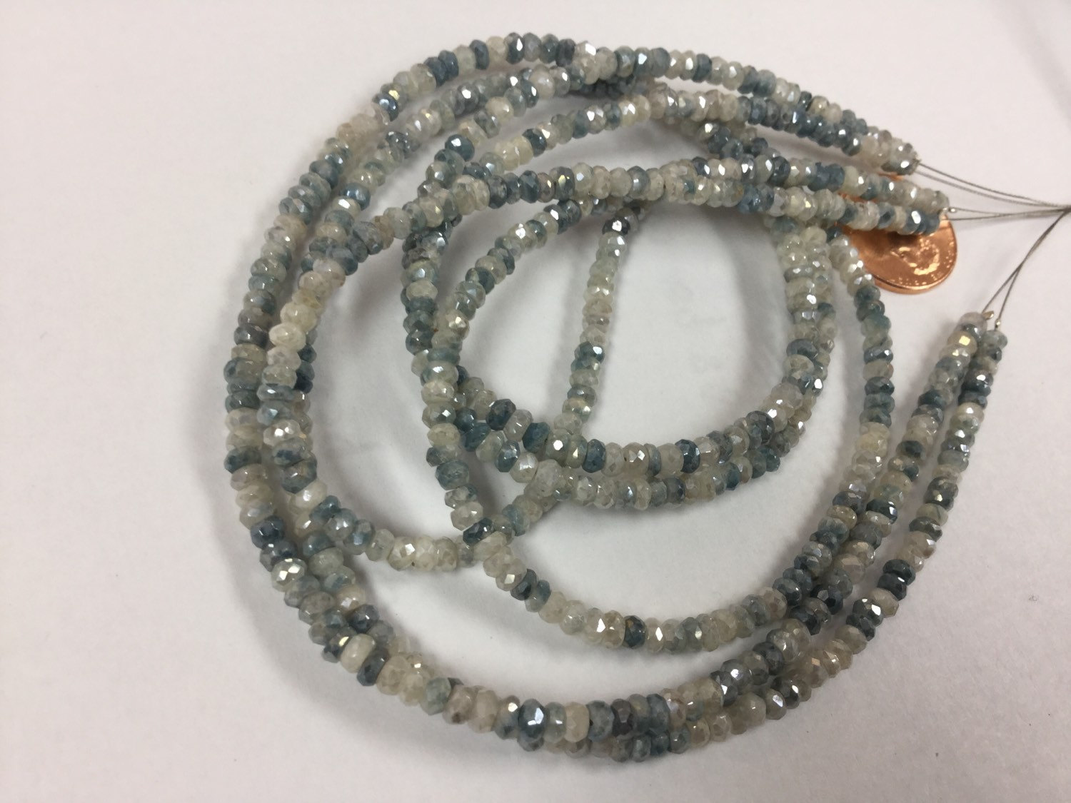 Light Corundum Rondelles Faceted