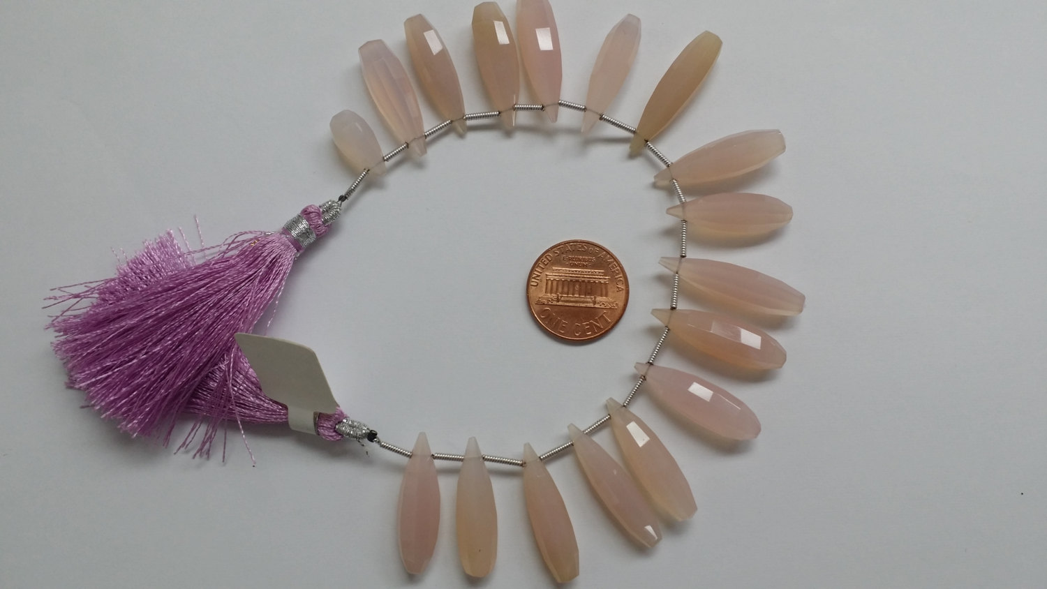 Light Cream Pink Hydro Quartz Long Drops