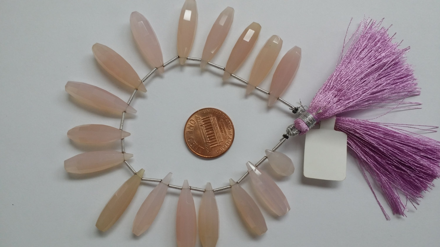 Light Cream Pink Hydro Quartz Long Drops