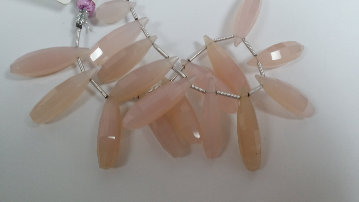 Light Cream Pink Hydro Quartz Long Drops