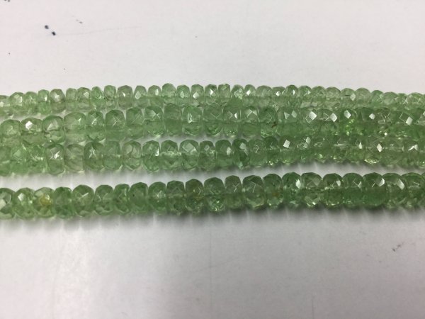 Light Green Sapphire Rondelles Faceted
