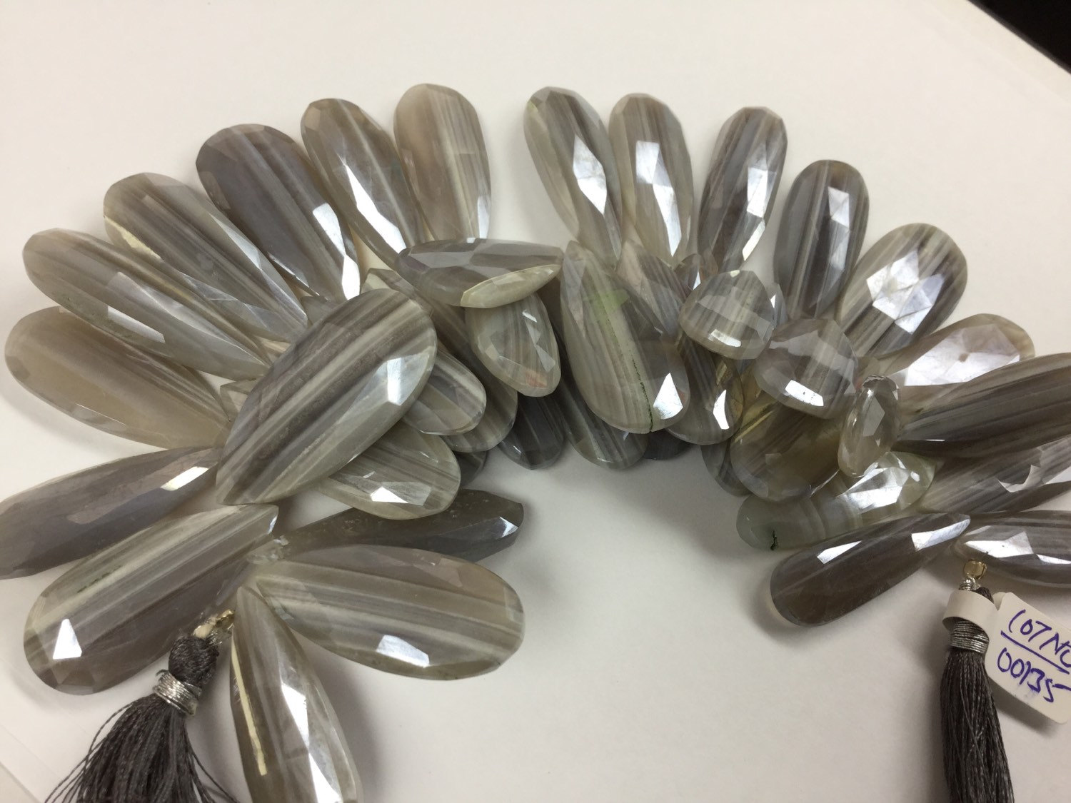 Light Grey Opal Pears Faceted