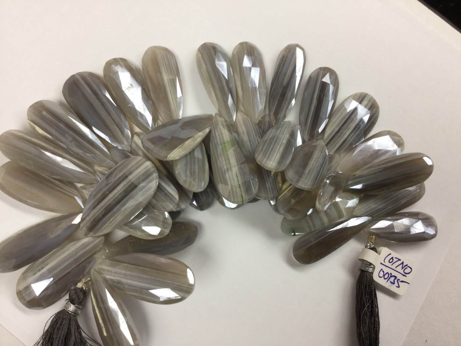 Light Grey Opal Pears Faceted