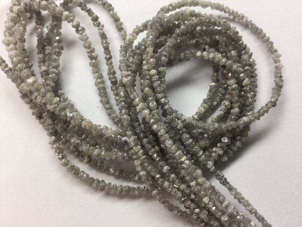 Light Grey Rough Cut Diamonds Faceted