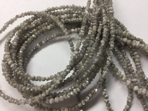 Light Grey Rough Cut Diamonds Faceted