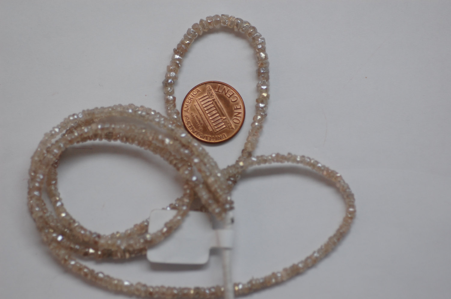 Light Peach Brown Zircon Organic Cut Rondelle Faceted