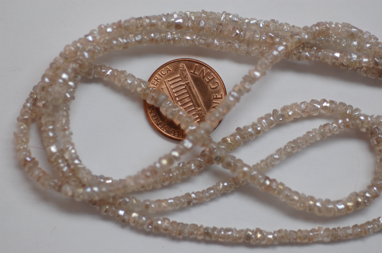 Light Peach Brown Zircon Organic Cut Rondelle Faceted