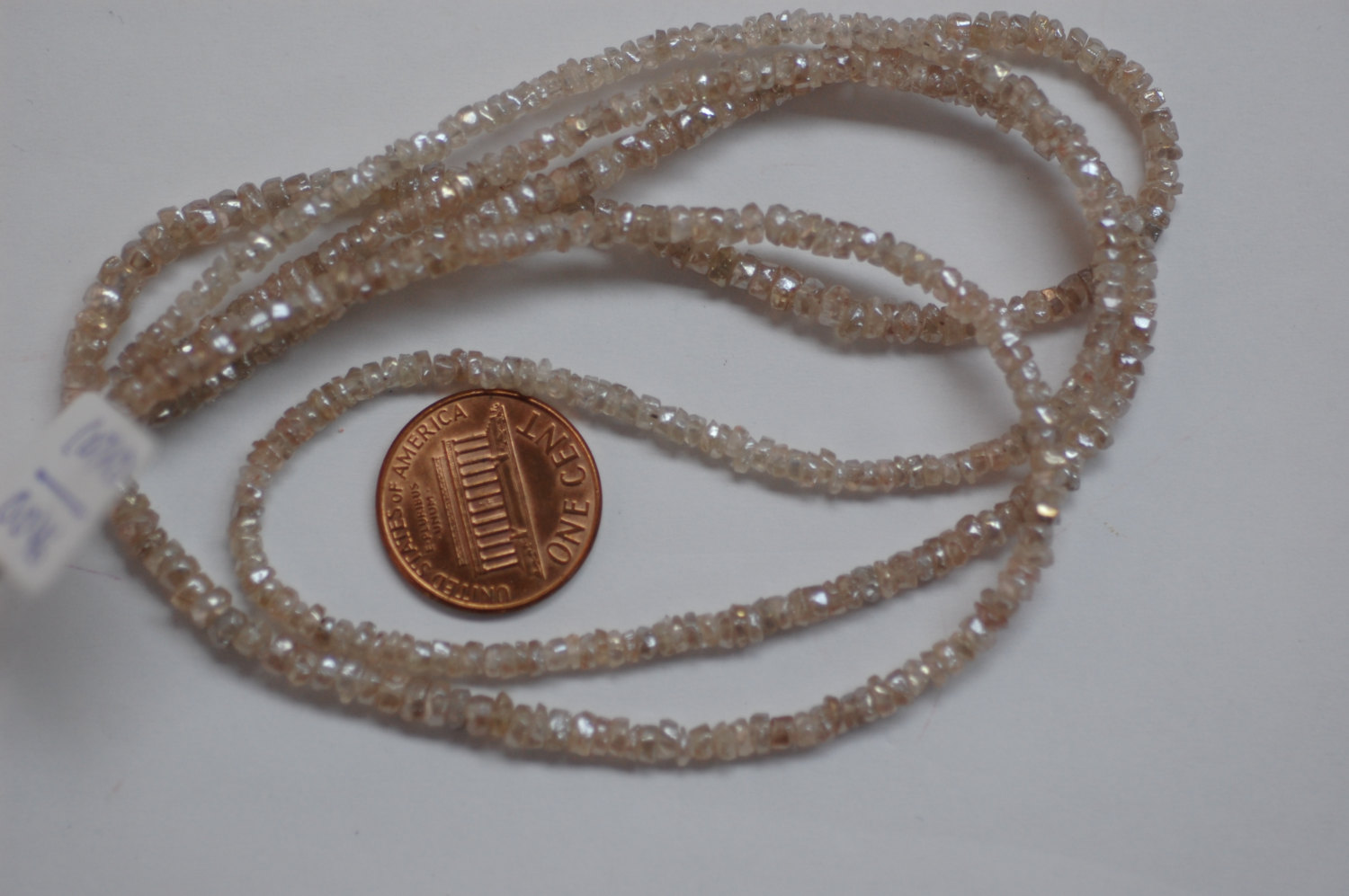 Light Peach Brown Zircon Organic Cut Rondelle Faceted