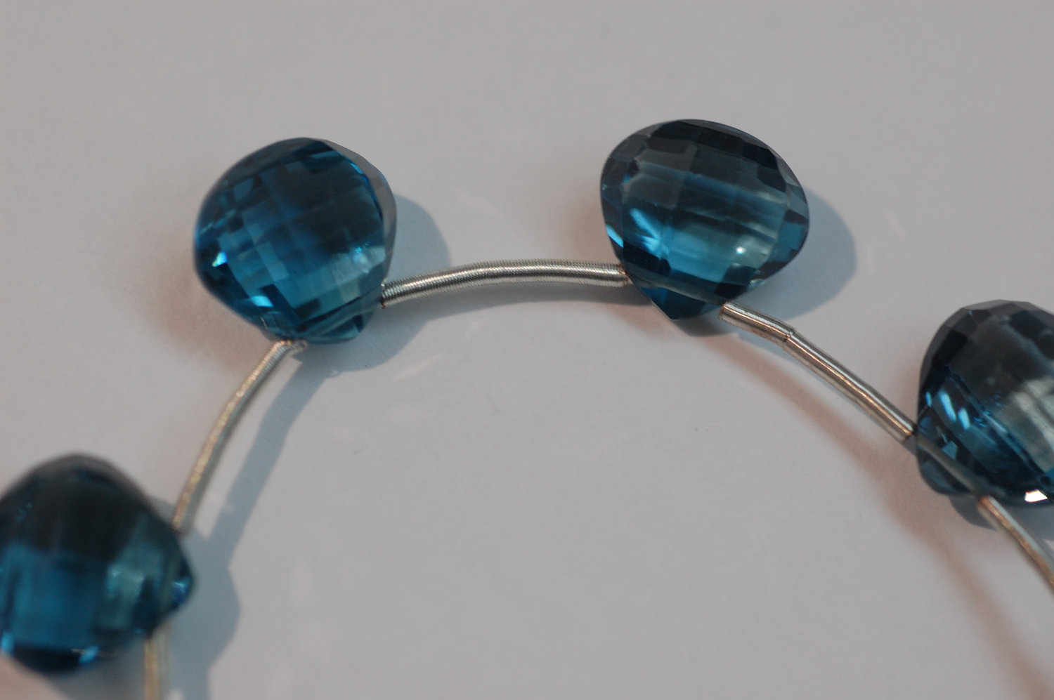 London Blue Topaz Heart Checkerboard Cut