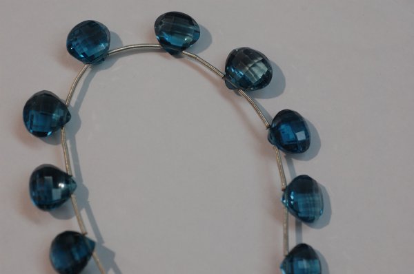 London Blue Topaz Heart Checkerboard Cut