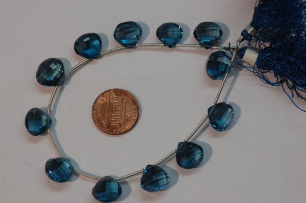 London Blue Topaz Heart Checkerboard Cut