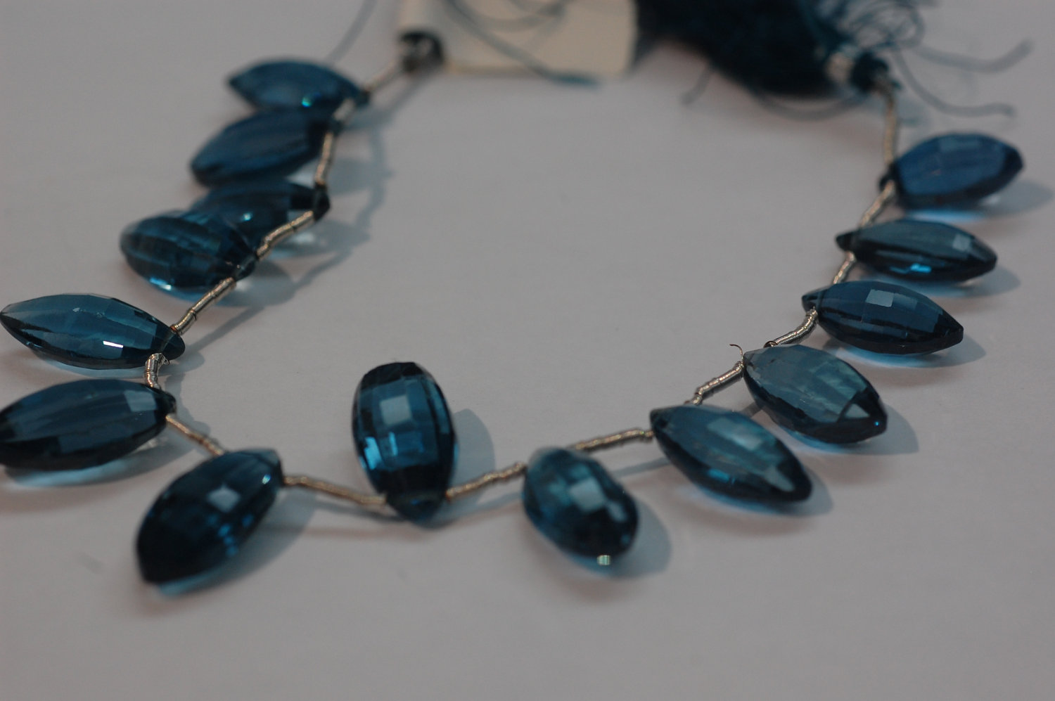 London Blue Topaz Marquise Checkerboard Cut Faceted