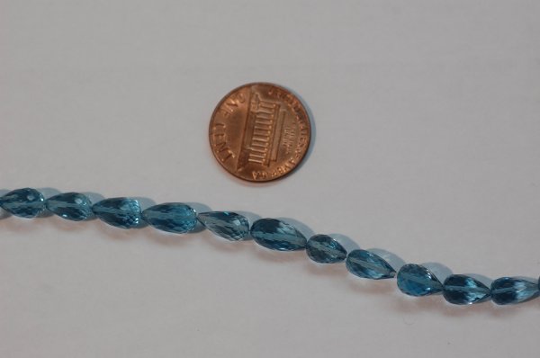 London Blue Topaz Straight Drill Drops Checkerboard Cut