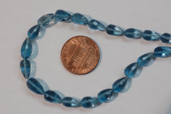 London Blue Topaz Straight Drill Drops Checkerboard Cut