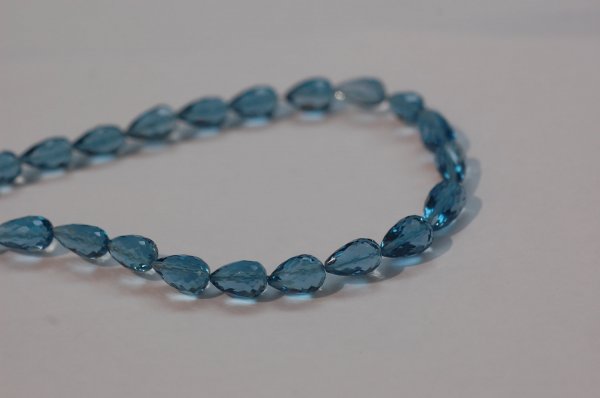 London Blue Topaz Straight Drill Drops Checkerboard Cut