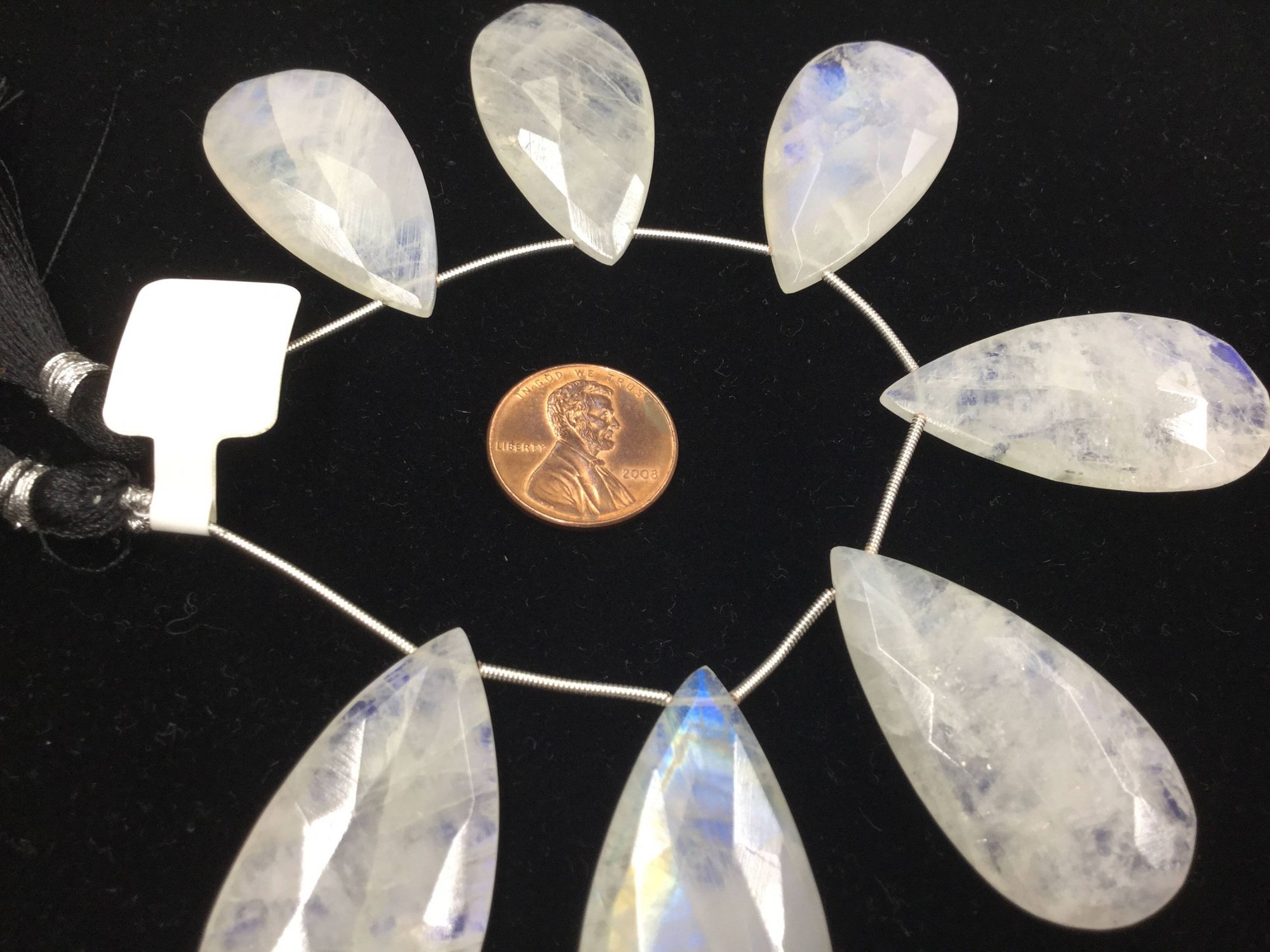 Moonstone Pears Faceted