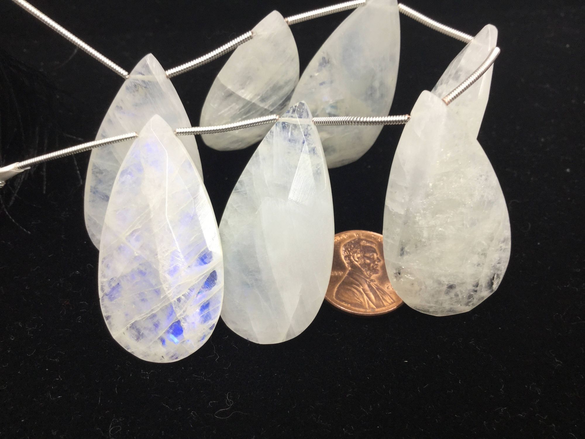 Moonstone Pears Faceted
