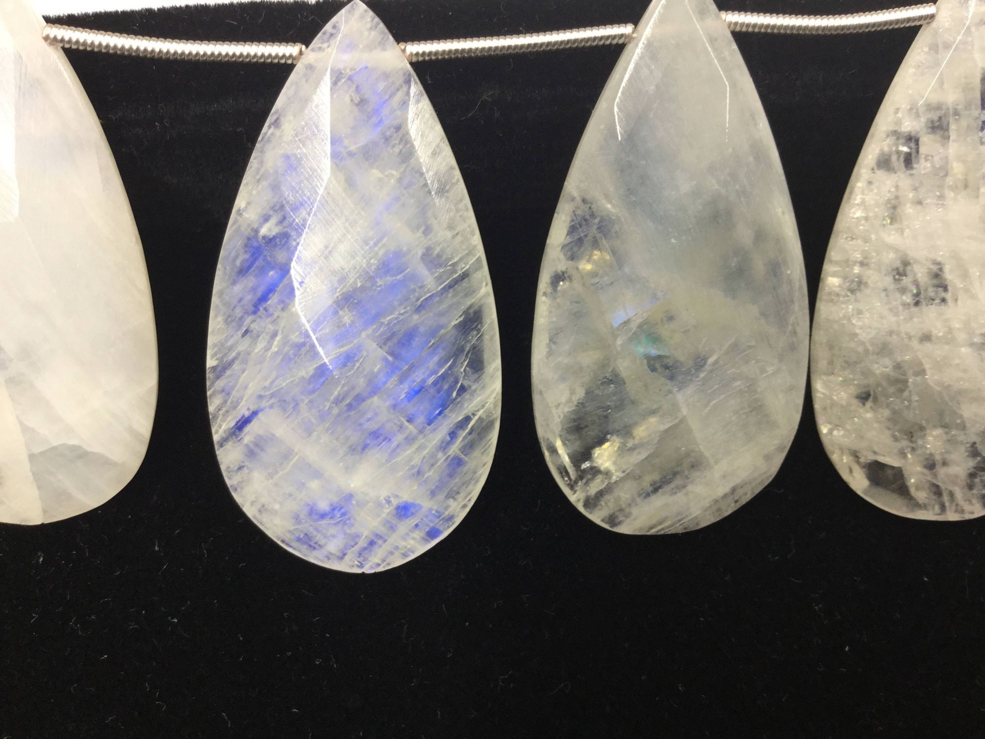 Moonstone Pears Faceted