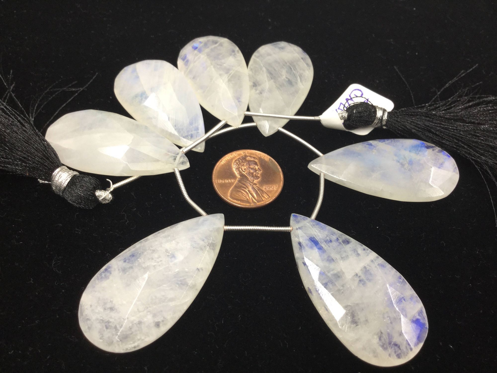Moonstone Pears Faceted