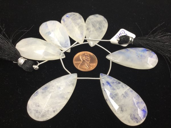 Moonstone Pears Faceted