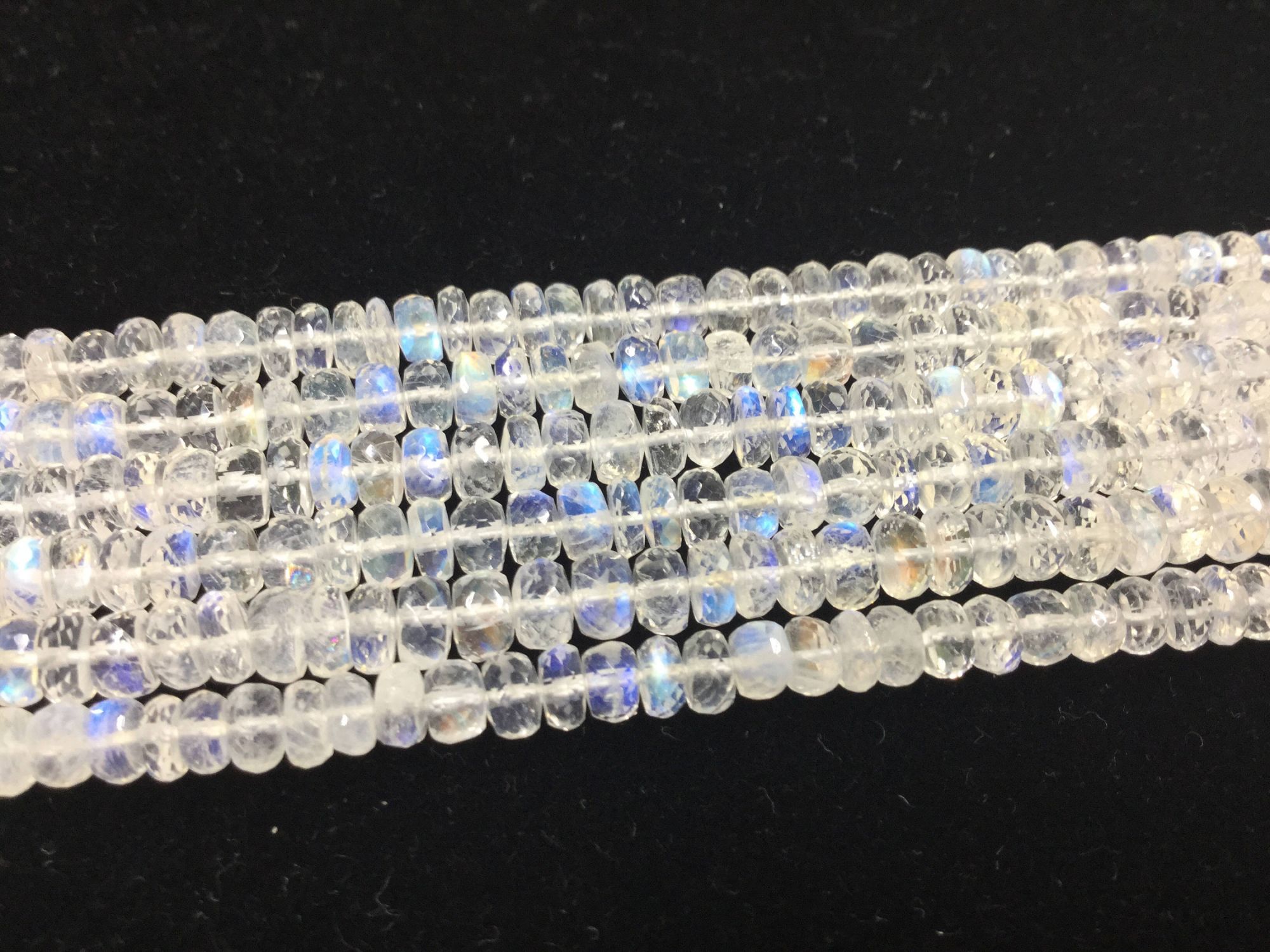 Moonstone Rondelles Faceted