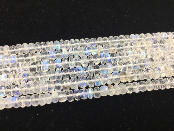 Moonstone Rondelles Faceted