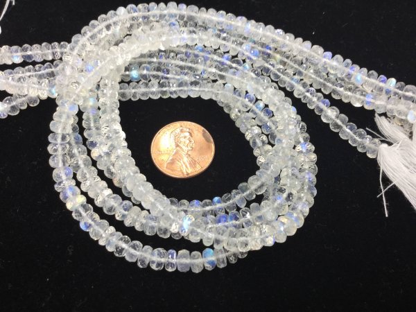 Moonstone Rondelles Faceted