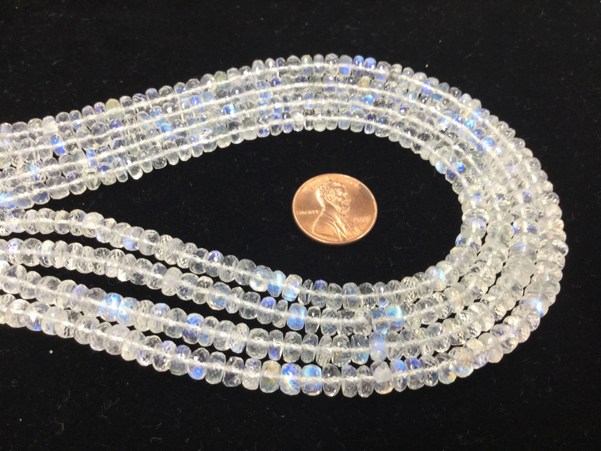 Moonstone Rondelles Faceted