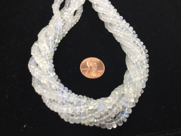 Moonstone Rondelles Faceted