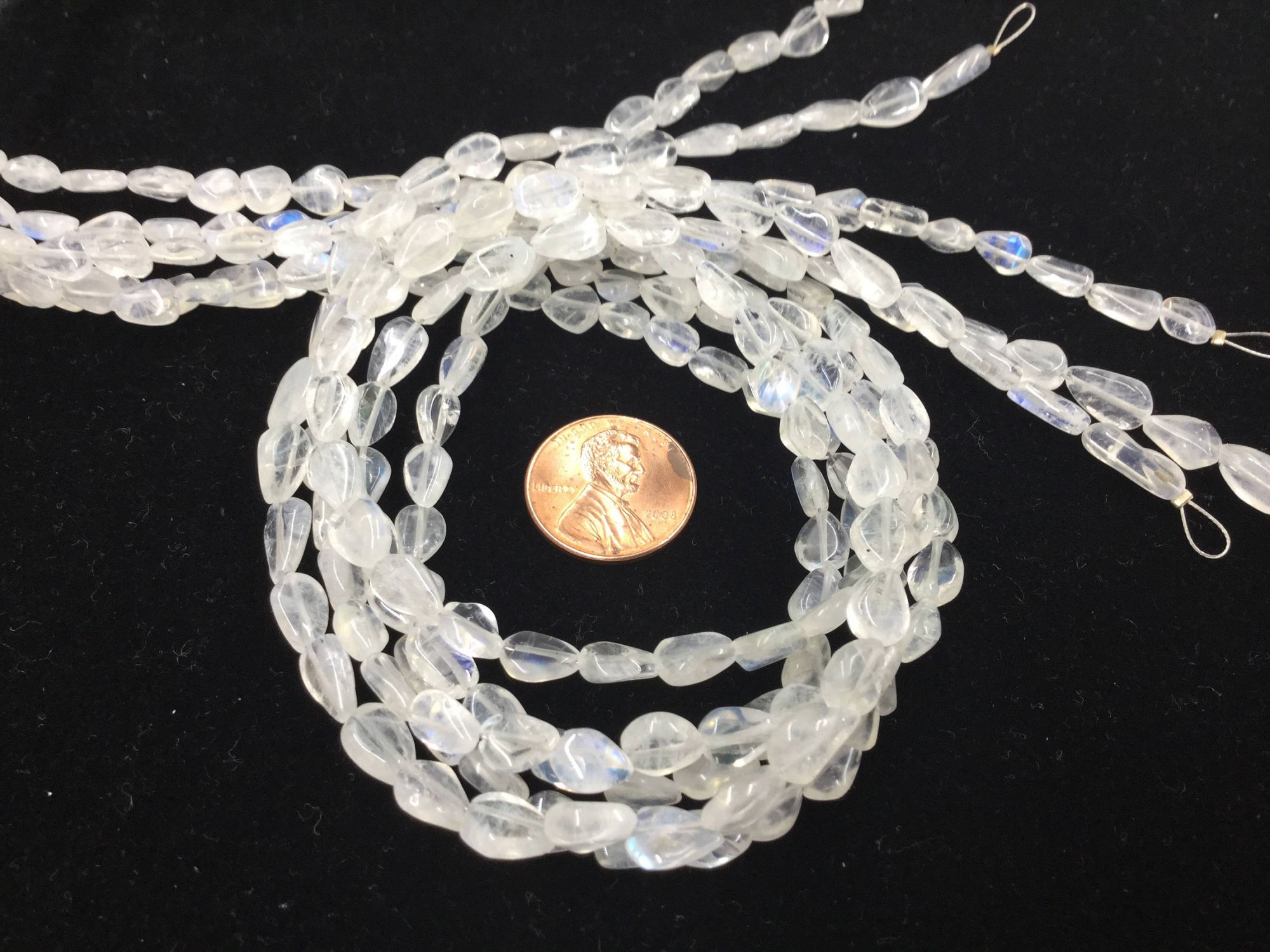 Moonstone Straight Drilled Pears Faceted